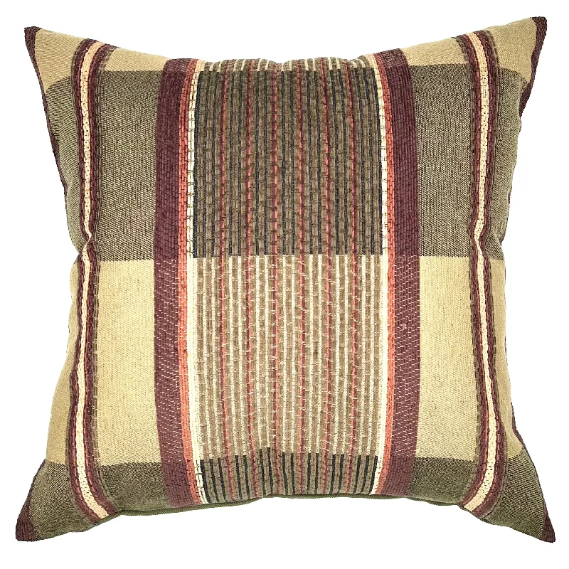 Moss Green Lodge Throw Pillow Cover 22x22