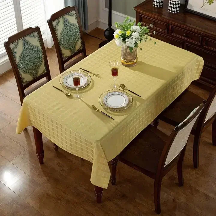 Plaid Jacquard Polyester Rectangle Tablecloth