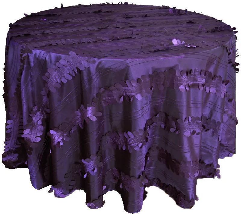 132" Round Forest Taffeta Tablecloth - Eggplant (1pc)