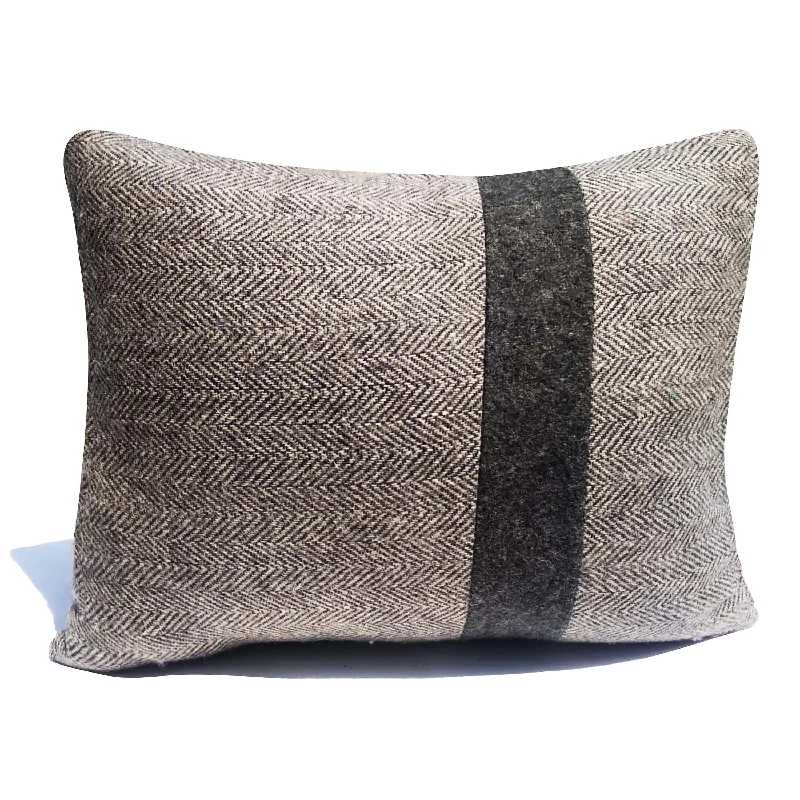 Chevron Felt Pillow Cover, Color Block Pillow Case, Gray Chevron Pillow