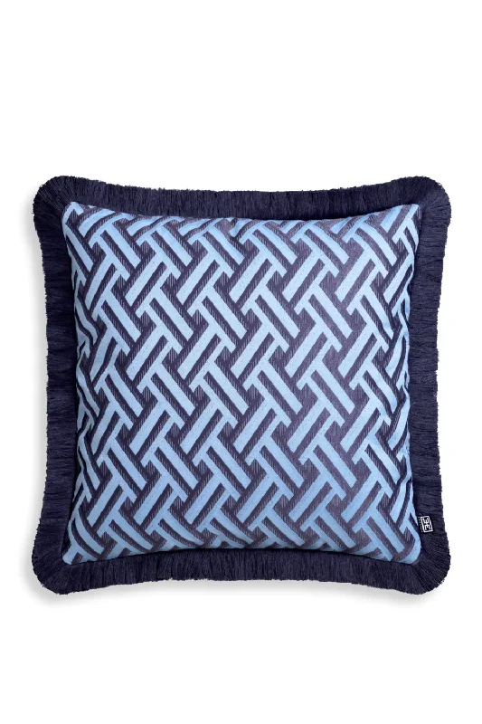 Dark Blue Fringed Cushion | Eichholtz Doris