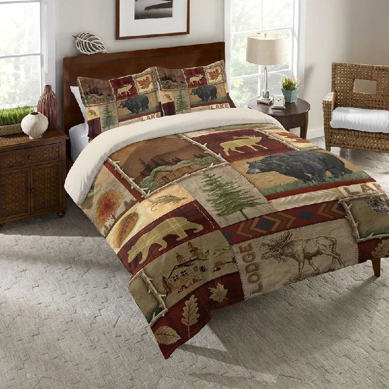 Laural Home Lodge Collage Standard Comforter Sham