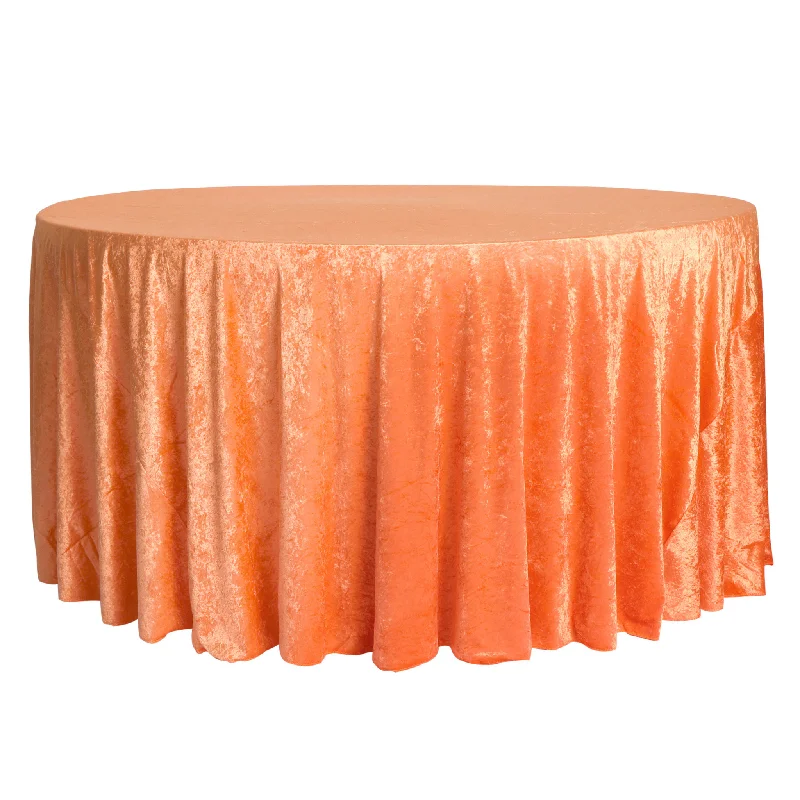 Velvet 132" Round Tablecloth - Orange