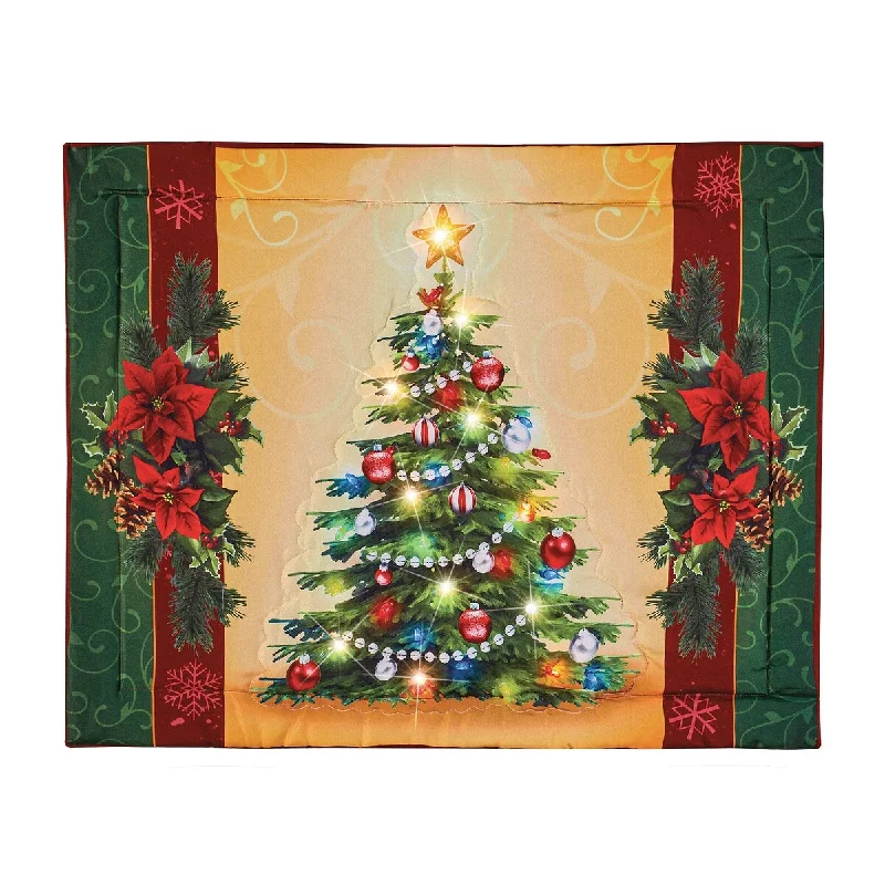 Reversible Lighted Christmas Tree Holiday Pillow Sham