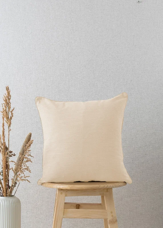 Solid Cream 100% cotton plain cushion cover for sofa