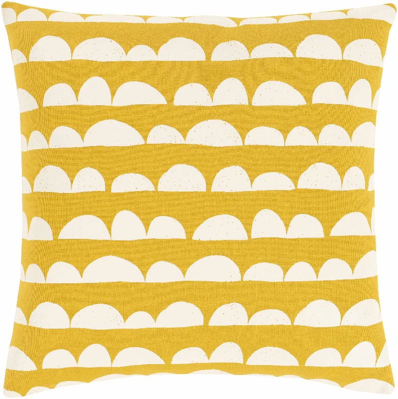 Zuni Yellow Scallop Pattern Throw Pillow - Clearance