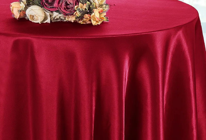 132" Round Heavy Duty Satin Tablecloth - Apple Red (1pc)