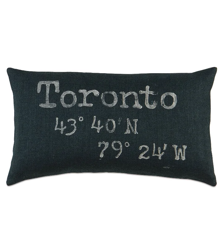 Toronto Coordinates Burlap Lumbar Pillow Cover 15x26