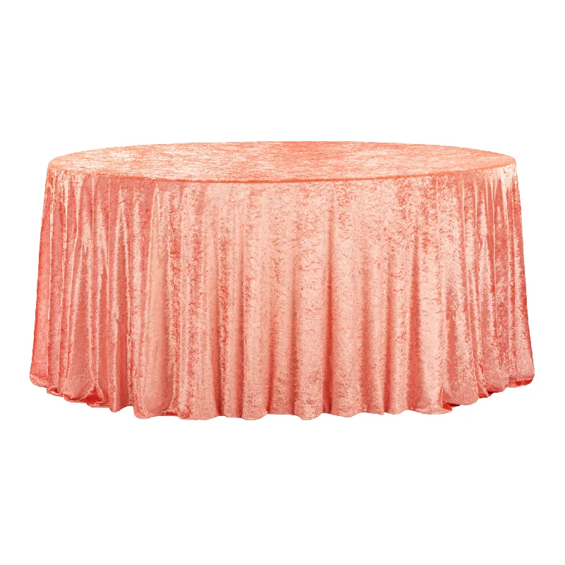 Velvet 132" Round Tablecloth - Coral