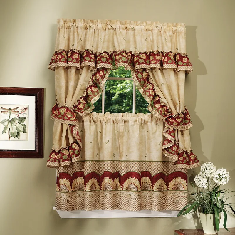 Achim Sunflower Printed Cottage Tier Curtain Set