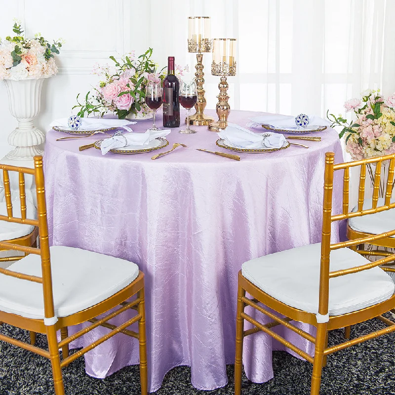 132" Round Crushed Taffeta Tablecloth - Lavender (1pc)