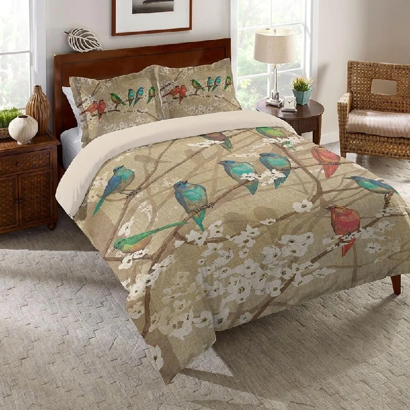 Laural Home Birds and Blossoms Standard Cotton Comforter Sham - 20x26