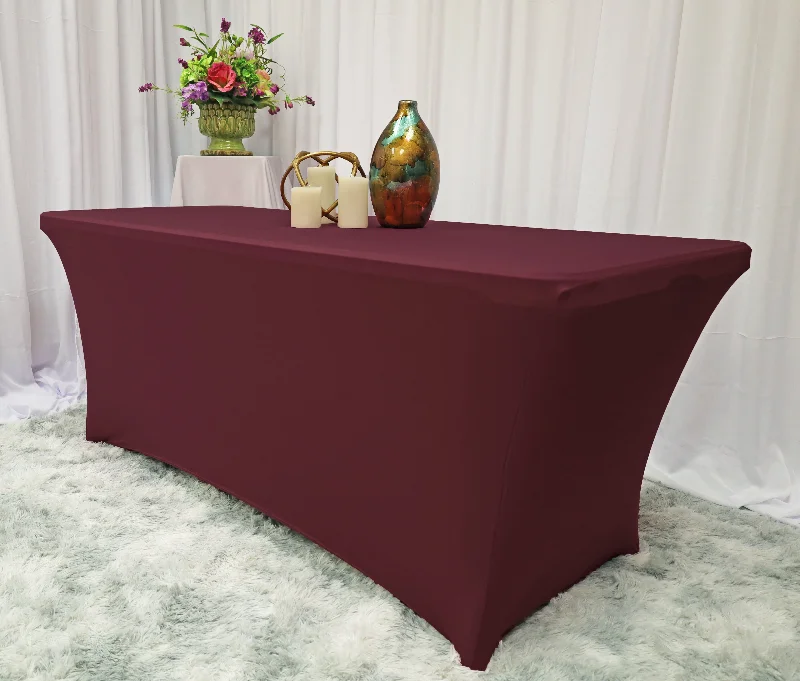 5 Ft Rectangular Spandex (220 GSM) Table Cover - Burgundy (1pc)