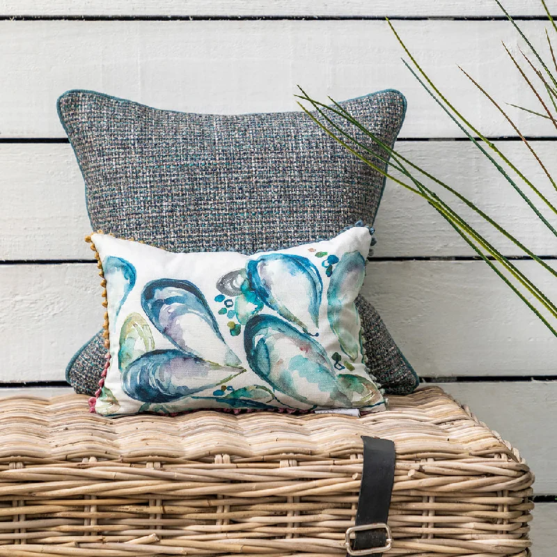 Mussel Shells Small Printed Cushion Marine