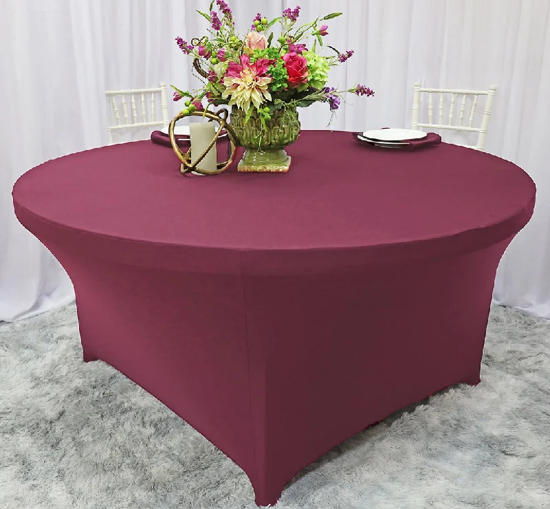 6 Ft Round Spandex (220 GSM) Table Cover - Sangria (1pc)