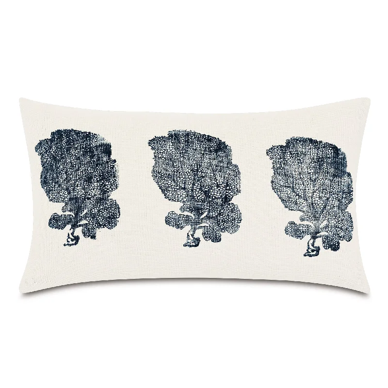 Sea Sponge Block-Printed Lumbar Pillow Cover 13x22