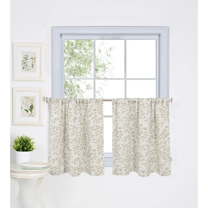 Elrene Serene Rod Pocket Kitchen Curtain Tier Set of Two